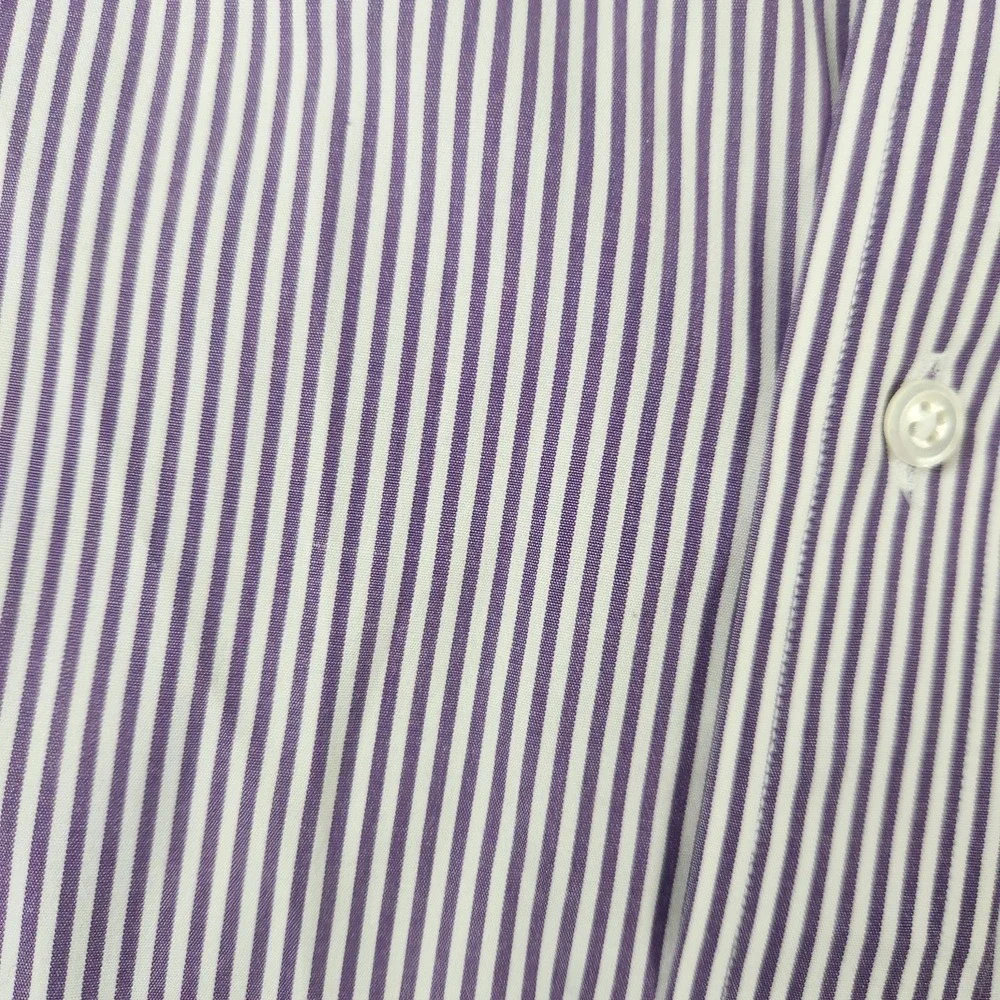 Polo Ralph Lauren Estate shirt Mens 15 32/33 Purple white Stripe‎ Button down